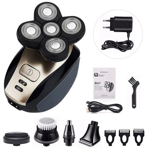 Shave5X™ Head and Face Shaver Cordless Electric Razor