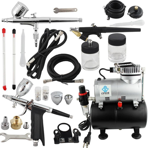 Pro Airbrush Kit With Air Tank Compressor
